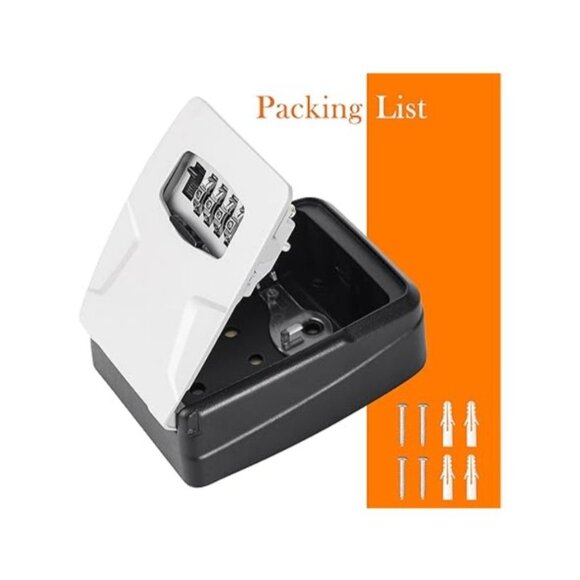 Fayleeko Wall-Mounted Key Lock Box 5 Key Capacity  Waterproof w Protective Cover - Picture 8 of 8